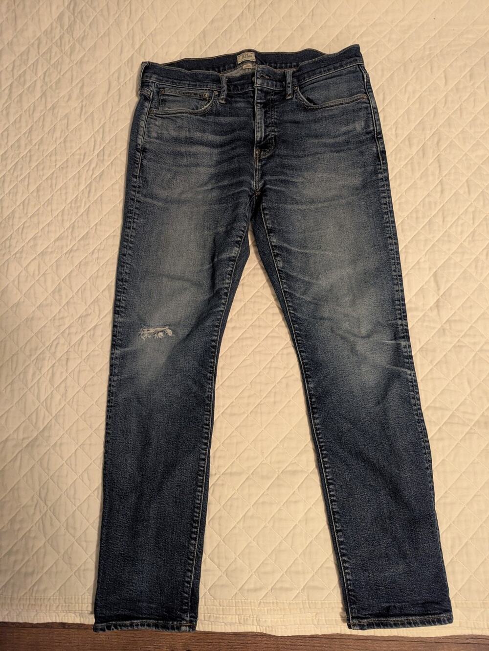 J.Crew Jeans, W34 L30, faded, small stylish rips